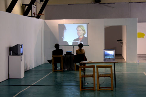 Periferic 8: view from the Sports Hall exhibition with works of Christian Jankowski and Daniel Knorr